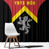 Anglesey Wales Window Curtain Ynys Mon Welsh Lion Flag Design - Wonder Print Shop
