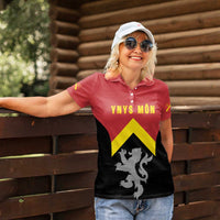 Personalised Anglesey Wales Women Polo Shirt Ynys Mon Welsh Lion Flag Design - Wonder Print Shop