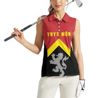 Personalised Anglesey Wales Women Sleeveless Polo Shirt Ynys Mon Welsh Lion Flag Design - Wonder Print Shop