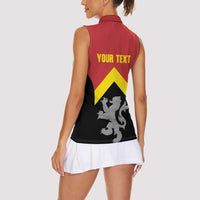 Personalised Anglesey Wales Women Sleeveless Polo Shirt Ynys Mon Welsh Lion Flag Design - Wonder Print Shop