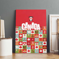 Canada Football Canvas Wall Art Patchwork Icons and Maple Leaf Pattern - Wonder Print Shop