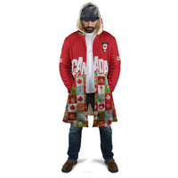 Canada Football Cloak Patchwork Icons and Maple Leaf Pattern - Wonder Print Shop