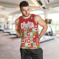 Canada Football Men Tank Top Patchwork Icons and Maple Leaf Pattern - Wonder Print Shop