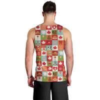 Canada Football Men Tank Top Patchwork Icons and Maple Leaf Pattern - Wonder Print Shop