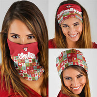 Canada Football Neck Gaiter Patchwork Icons and Maple Leaf Pattern - Wonder Print Shop