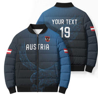 Custom World Football 2026 Austria Bomber Puffer Jacket Das Team Go Champions Blue Version