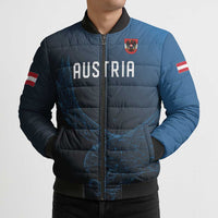 Custom World Football 2026 Austria Bomber Puffer Jacket Das Team Go Champions Blue Version
