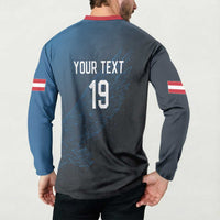 Custom World Football 2026 Austria Button Sweatshirt Das Team Go Champions Blue Version