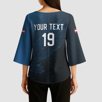 Custom World Football 2026 Austria Kimono Sleeve Blouse Das Team Go Champions Blue Version