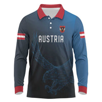 Custom World Football 2026 Austria Long Sleeve Polo Shirt Das Team Go Champions Blue Version