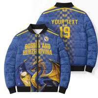 Custom World Football Bosnia and Herzegovina Bomber Puffer Jacket Go Zmajevi Dragons Road To 2026