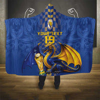 Custom World Football Bosnia and Herzegovina Hooded Blanket Go Zmajevi Dragons Road To 2026