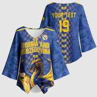 Custom World Football Bosnia and Herzegovina Kimono Sleeve Blouse Go Zmajevi Dragons Road To 2026