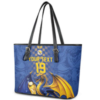 Custom World Football Bosnia and Herzegovina Leather Tote Bag Go Zmajevi Dragons Road To 2026