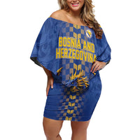 Custom World Football Bosnia and Herzegovina Off Shoulder Short Dress Go Zmajevi Dragons Road To 2026
