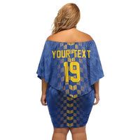 Custom World Football Bosnia and Herzegovina Off Shoulder Short Dress Go Zmajevi Dragons Road To 2026