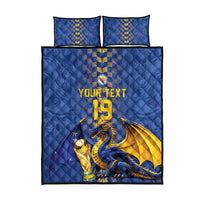 Custom World Football Bosnia and Herzegovina Quilt Bed Set Go Zmajevi Dragons Road To 2026