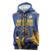 Custom World Football Bosnia and Herzegovina Sleeveless Zip Hoodie Go Zmajevi Dragons Road To 2026