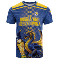 Custom World Football Bosnia and Herzegovina T Shirt Go Zmajevi Dragons Road To 2026