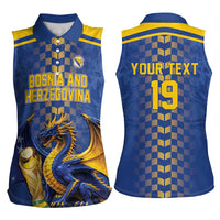 Custom World Football Bosnia and Herzegovina Women Sleeveless Polo Shirt Go Zmajevi Dragons Road To 2026