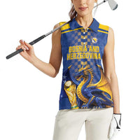 Custom World Football Bosnia and Herzegovina Women Sleeveless Polo Shirt Go Zmajevi Dragons Road To 2026
