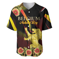 Personalized Belgium National Day Baseball Jersey Rampant Lion Gaillardia Heritage Pride
