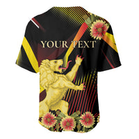 Personalized Belgium National Day Baseball Jersey Rampant Lion Gaillardia Heritage Pride