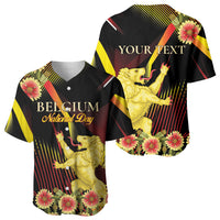 Personalized Belgium National Day Baseball Jersey Rampant Lion Gaillardia Heritage Pride