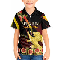 Personalized Belgium National Day Hawaiian Shirt Rampant Lion Gaillardia Heritage Pride