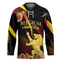 Personalized Belgium National Day Hockey Jersey Rampant Lion Gaillardia Heritage Pride
