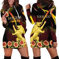 Personalized Belgium National Day Hoodie Dress Rampant Lion Gaillardia Heritage Pride