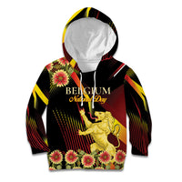 Personalized Belgium National Day Kid Hoodie Rampant Lion Gaillardia Heritage Pride