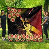 Belgium National Day Quilt Rampant Lion Gaillardia Heritage Pride