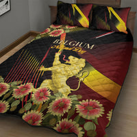 Belgium National Day Quilt Bed Set Rampant Lion Gaillardia Heritage Pride