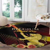 Belgium National Day Round Carpet Rampant Lion Gaillardia Heritage Pride