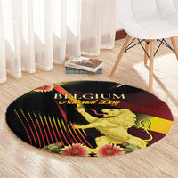 Belgium National Day Round Carpet Rampant Lion Gaillardia Heritage Pride