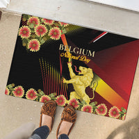 Belgium National Day Rubber Doormat Rampant Lion Gaillardia Heritage Pride