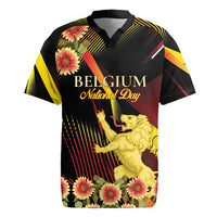 Personalized Belgium National Day Rugby Jersey Rampant Lion Gaillardia Heritage Pride