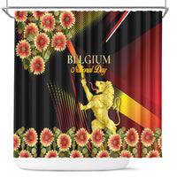 Belgium National Day Shower Curtain Rampant Lion Gaillardia Heritage Pride