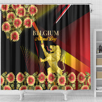 Belgium National Day Shower Curtain Rampant Lion Gaillardia Heritage Pride