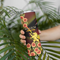 Personalized Belgium National Day Skinny Tumbler Rampant Lion Gaillardia Heritage Pride