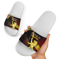 Belgium National Day Slide Sandals Rampant Lion Gaillardia Heritage Pride