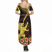 Personalized Belgium National Day Summer Maxi Dress Rampant Lion Gaillardia Heritage Pride