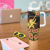 Personalized Belgium National Day Tumbler With Handle Rampant Lion Gaillardia Heritage Pride