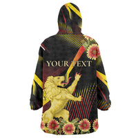 Personalized Belgium National Day Wearable Blanket Hoodie Rampant Lion Gaillardia Heritage Pride