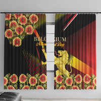 Belgium National Day Window Curtain Rampant Lion Gaillardia Heritage Pride