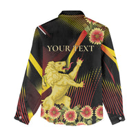 Personalized Belgium National Day Women Casual Shirt Rampant Lion Gaillardia Heritage Pride