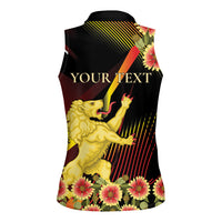 Personalized Belgium National Day Women Sleeveless Polo Shirt Rampant Lion Gaillardia Heritage Pride
