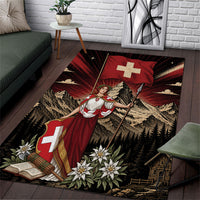 Switzerland National Day Area Rug Helvetia Alps Heritage Pride