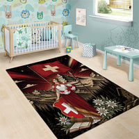 Switzerland National Day Area Rug Helvetia Alps Heritage Pride